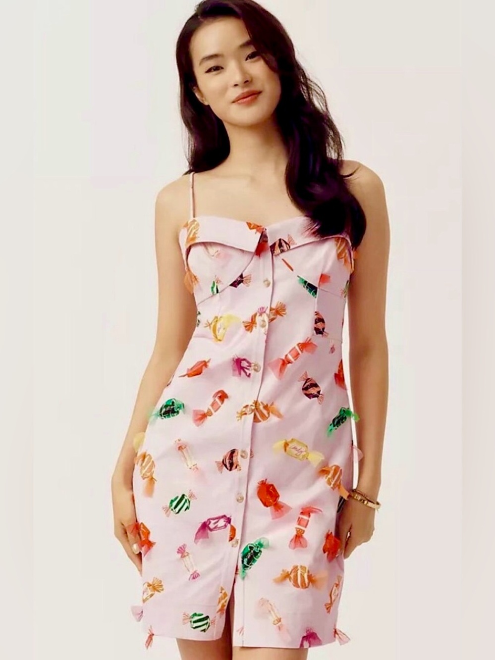 Anthropologie Maeve Pink Summer Candy Mini Dress